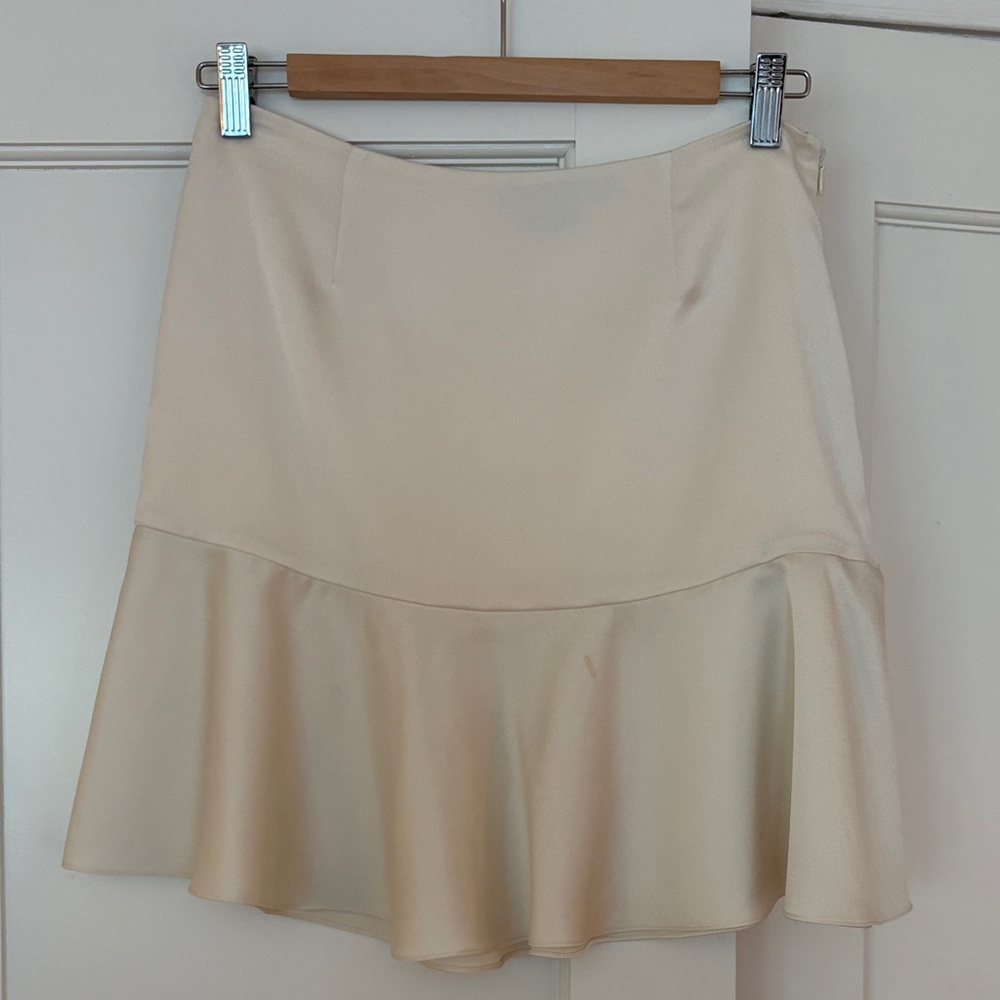 Cream Flared Hem Women's Skirt